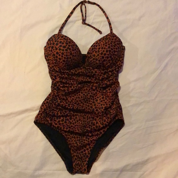 orange leopard swimsuit